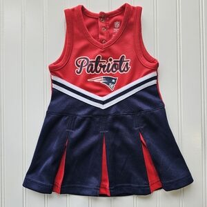 NFL Team Apparel Girl Toddler New England Patriots Cheerleader Jumper Sz 18 Mos